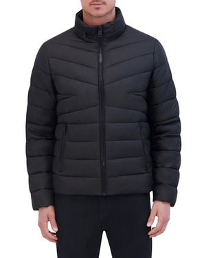 Kenneth Cole Stand Collar Puffer Jacket - Blue