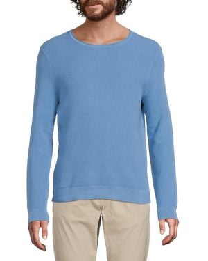 Saks Fifth Avenue Cotton Crewneck Sweater - Blue