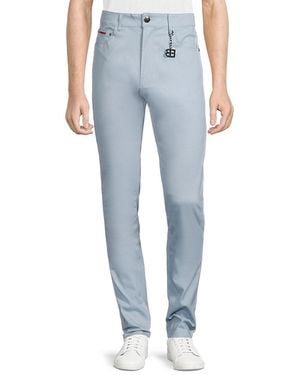 Elie Balleh Flat Front Twill Pants - Blue