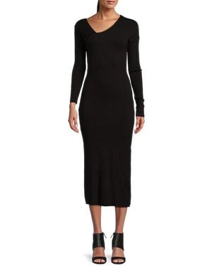 The Range Ribbed Midi Bodycon Dress - Black