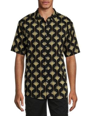Ocean Current Warren Print Shirt - Black