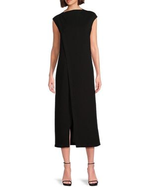 AREA STARS Gavi Cap-Sleeve Midi-Dress - Black