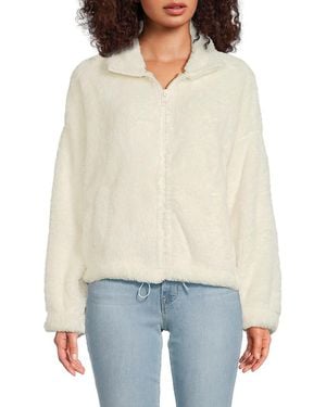 Calvin Klein Drop Shoulder Faux Fur Jacket - White