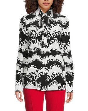 Valentino Monogram Printed Silk Shirt - Multicolor
