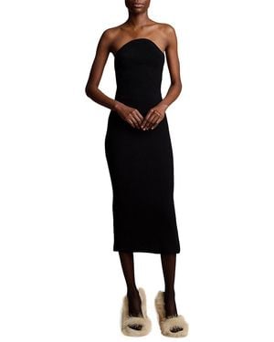 Khaite Rumer Strapless Ribbed Midi-Dress - Black