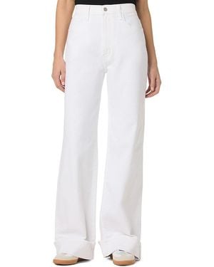 Hudson Jeans Jolene High-rise Wide-leg Cuffed Jeans - White