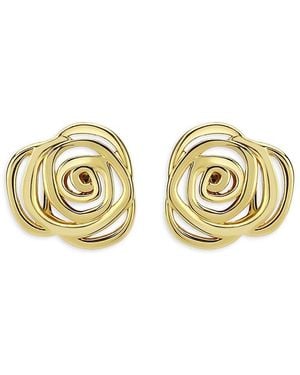 SAVIENE Romantic Cubic Zirconia Rose Stud Earrings - Metallic