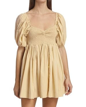 SWF Puff-sleeve Babydoll Dress - Natural