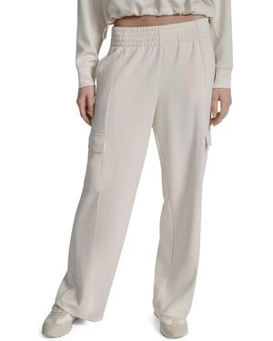 DKNY Solid High-Rise Scuba Pants - White