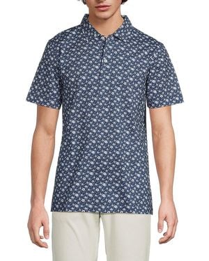 Bugatchi Tech Short-Sleeve Polo Shirt - Blue