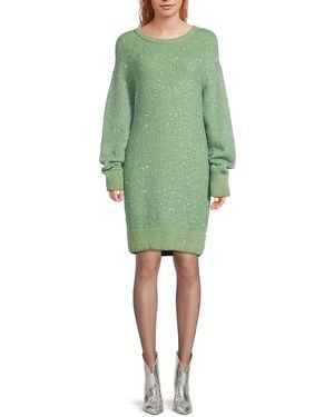 Stella McCartney Sequin Wool Blend Sweater Dress - Green