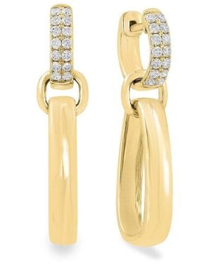 Saks Fifth Avenue 14K & 0.33 Tcw Lab-Grown Diamond Drop Earrings - Metallic