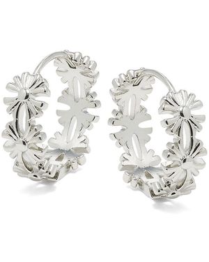 AREA STARS Delight Winter 14K Goldplated Chrome Hoop Earrings - White