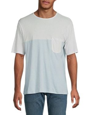 Rag & Bone Lawrence Colourblock Pima-Cotton Pocket T-Shirt - Grey