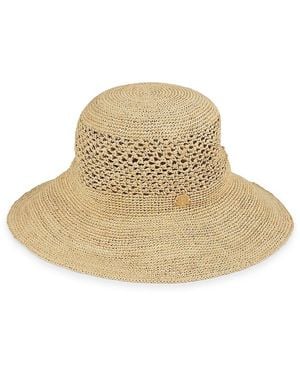 Bruno Magli Crochet Raffia Straw Sun Hat - Natural