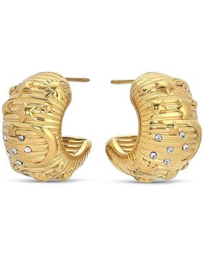 Eye Candy LA Golden Elena Goldtone & Cubic Zirconia Half Hoop Earrings - Metallic