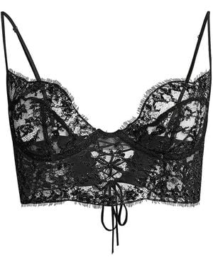 Kiki de Montparnasse Beaded Lace Bralette - Black