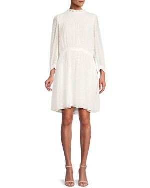 Rebecca Taylor Swiss Dot Mini A Line Dress - White