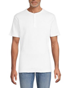 Slate & Stone Short Sleeve Waffle Knit Henley Shirt - White