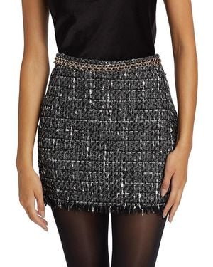 Generation Love Stella Chain-Embellished Tweed Miniskirt - Black