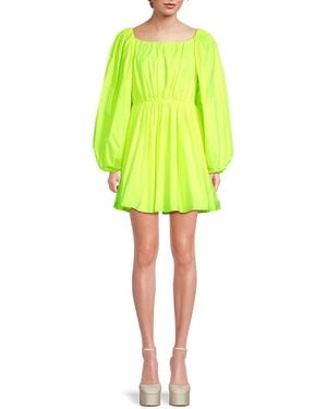 Valentino Puff Sleeve Minidress - Yellow