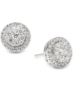 Saks Fifth Avenue 14K 1.08 Tcw Lab-Grown Diamond Pave Stud Earrings - Metallic