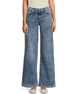 Joe's Jeans Acid Wash Low-Rise Wide-Leg Jeans - Blue