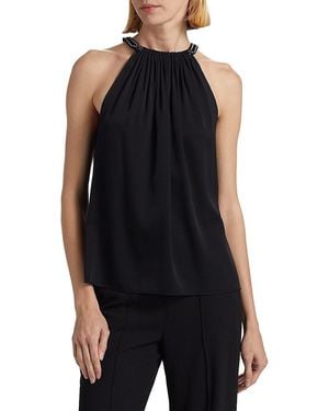 Kobi Halperin Astrid Silk Halterneck Blouse - Black