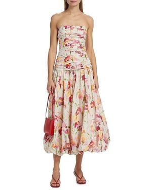 Nicholas the Label Despina Floral Cotton Bubble Midi-Dress - Pink