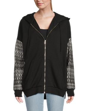 Missoni Drop Shoulder Zip Up Hoodie - Black