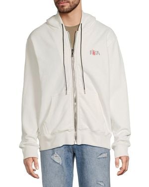 RTA Logo Cotton Hooded Jacket - White