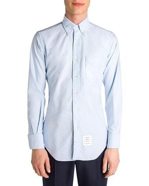 Thom Browne Solid Button-Down Shirt - Blue