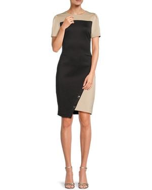 Tommy Hilfiger Colorblock Sheath Dress - Black