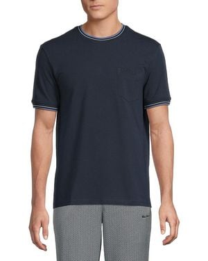 Ben Sherman Signature Cotton-Blend Ringer T-Shirt - Blue