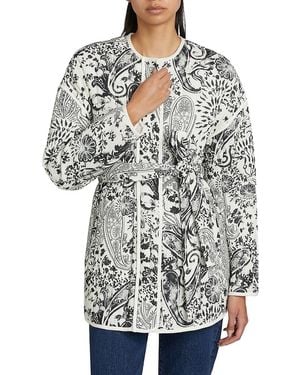 If Only Studio Paisley Cotton Tie-Waist Jacket - Grey
