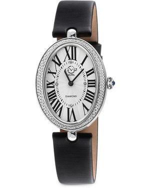 Gv2 Piazza Navona Stainless Steel & Leather Strap Watch/38Mm - Black