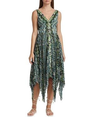 Altuzarra Annabella Abstract Asymmetric Midi Dress - Green