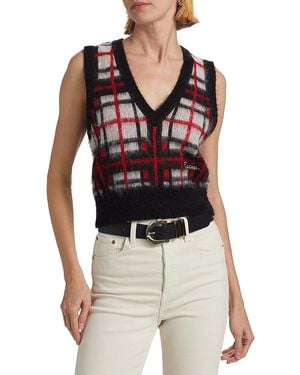 RE/DONE Check V-neck Vest - Red