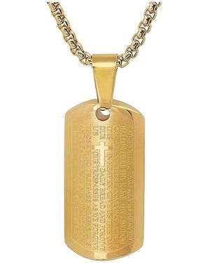 Anthony Jacobs 18K Goldplated Stainless Steel Lord's Prayer Pendant Necklace - Metallic