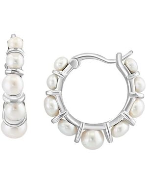 Effy ENY Sterling Silver & 2.5-4mm Freshwater Pearl Hoop Earrings - White