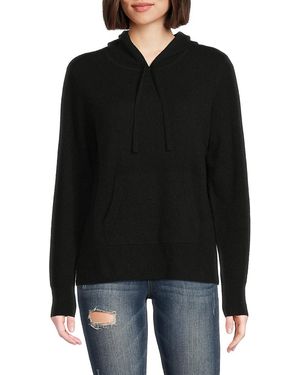 Saks Fifth Avenue 100% Cashmere Pullover Hoodie - Black
