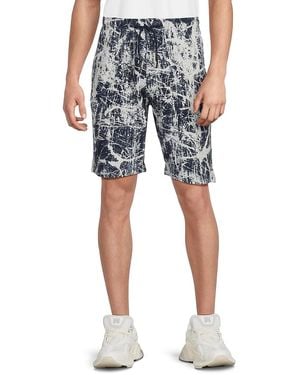 PRPS Chiba Printed Stretch-Cotton Shorts - Blue