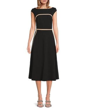 Tommy Hilfiger Boatneck Cap Sleeve Midi-Dress - Black