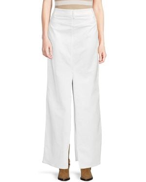 Brunello Cucinelli Cotton-Blend Slit-Back Skirt - White