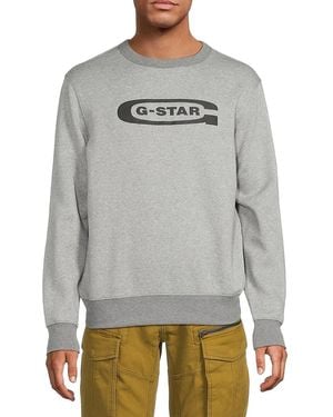 G-Star RAW Heathered Logo Graphic Sweatshirt - Gray