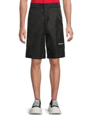 Valentino Logo Bermuda Shorts - Black