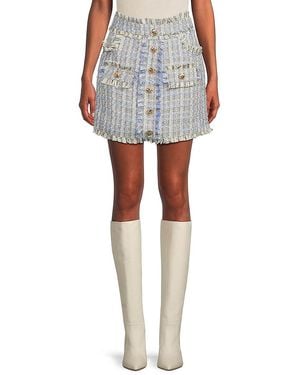 Walter Baker Plaid Frayed Mini Skirt - Multicolour