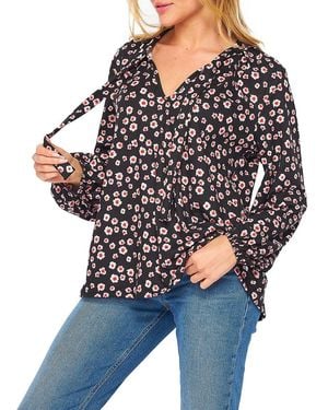 BLUEGREY Poet Tie Front Blouse - Black