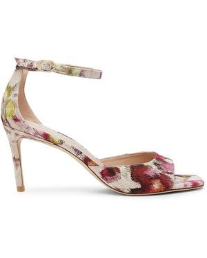Stuart Weitzman Nudistia 75Mm Floral Jacquard Sandals - Pink