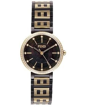 Fendi Forever Two-tone Stainless Steel, 0.40 Tcw Diamond & Mother-of-pearl Dial Bracelet Watch/29mm - White